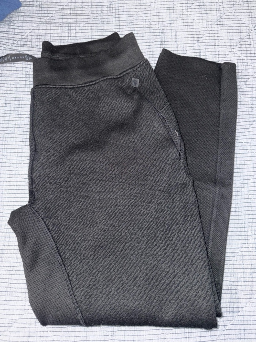 lululemon athletica Black Textured High-Rise joggers - L